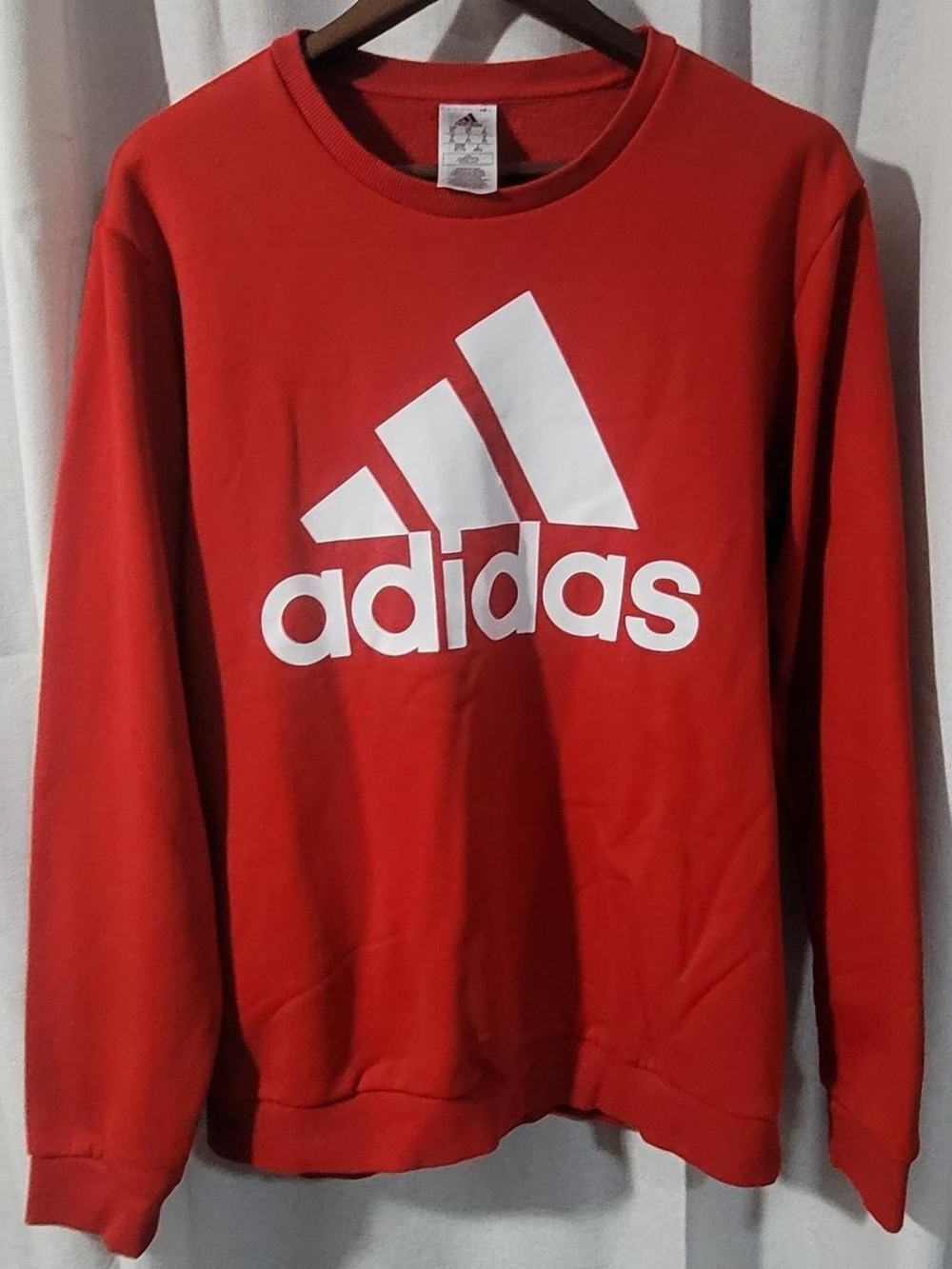 Adidas Red Crewneck Sweatshirt with White Logo
